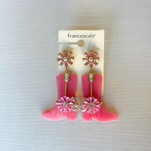 Francesca’s Pink Cowgirl earrings in Gold